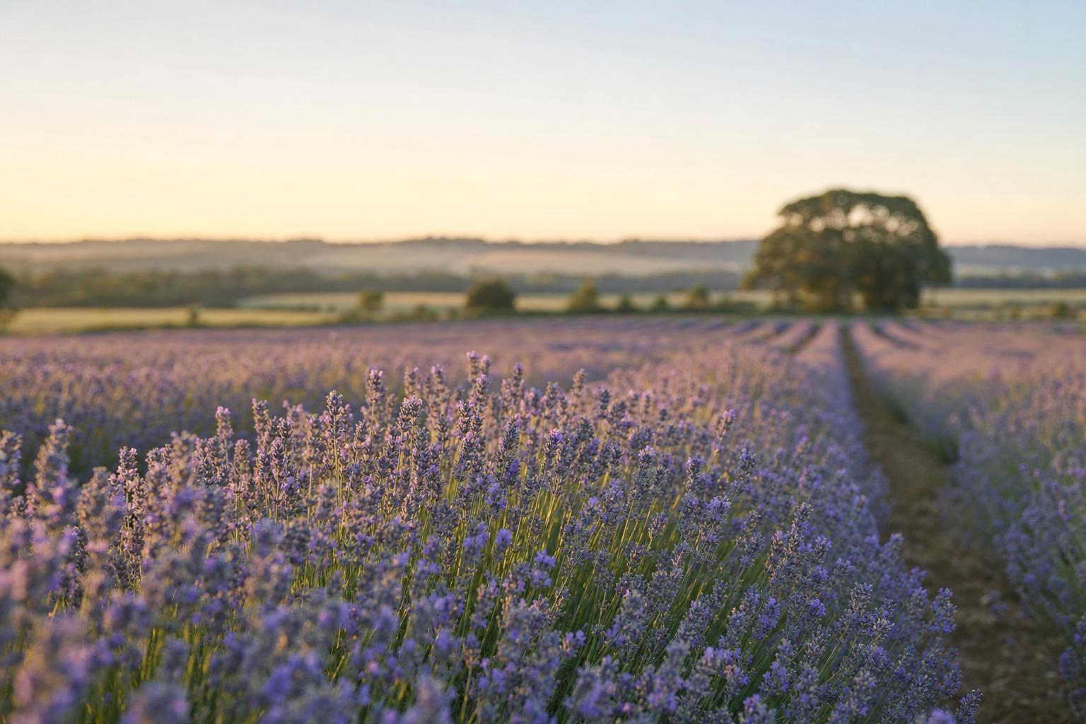 Lavender field at golden hour